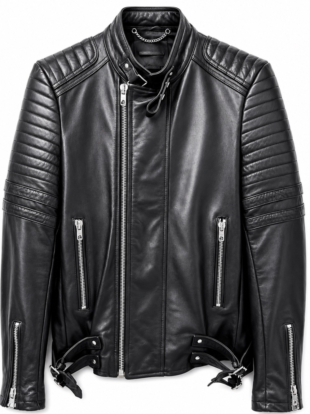 Diesel Black Gold Black Leather Moto Jacket